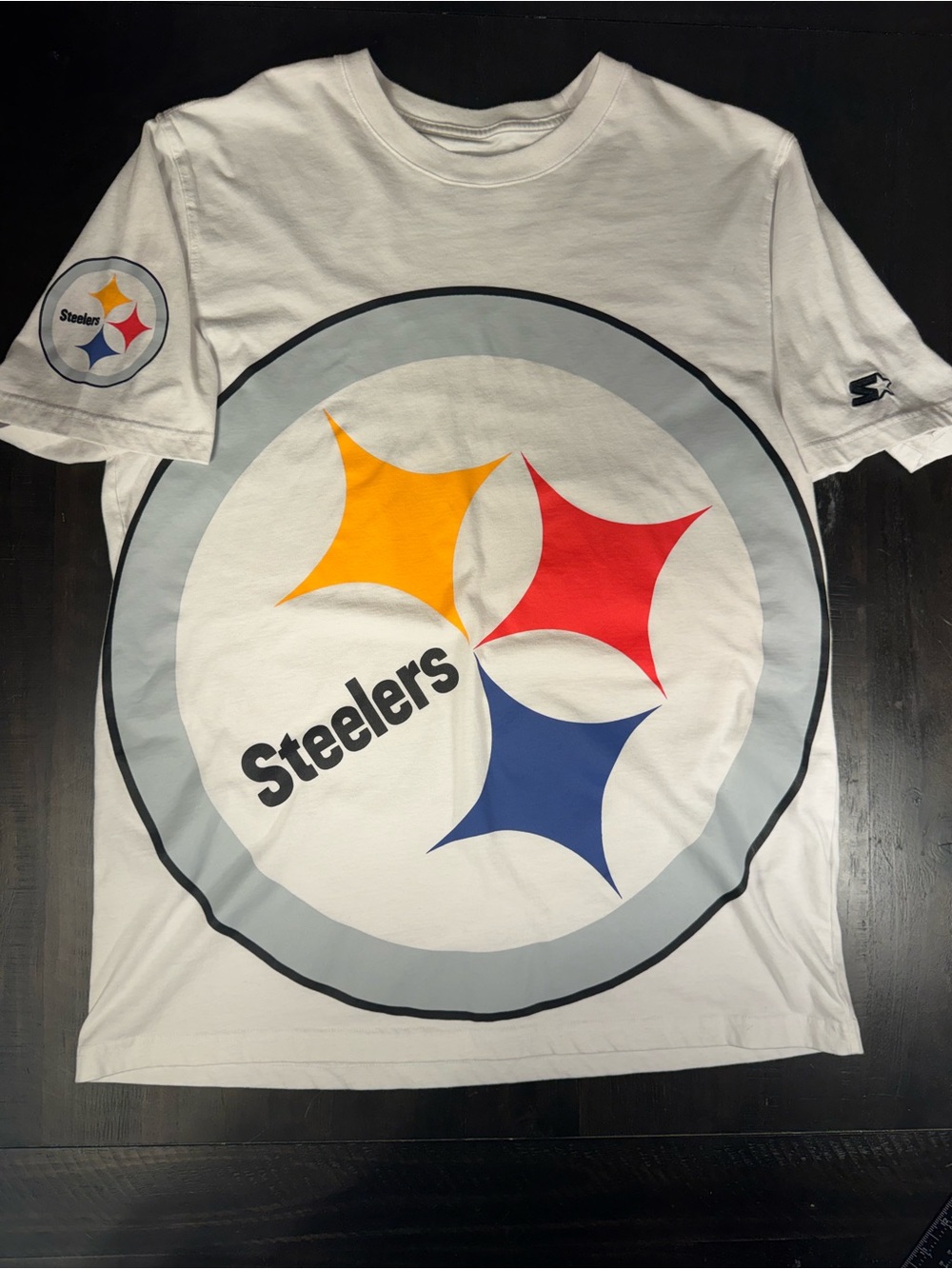Starter White Short-Sleeve Pittsburg Steelers T-Shirt Size Large